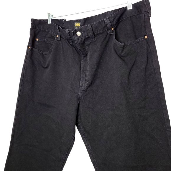 Lee Big & Tall Regular Fit Straight Black Denim Jeans 50x34 - Picture 4 of 8